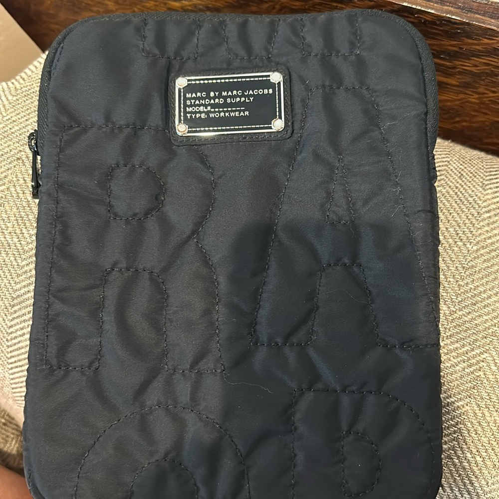 Marc by Marc Jacobs black quilted iPad bag